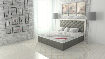 Спальная кровать Манхэттен 180х200 (с основанием), с высотой спинки - 140 см в Нижнем Новгороде - предосмотр 1