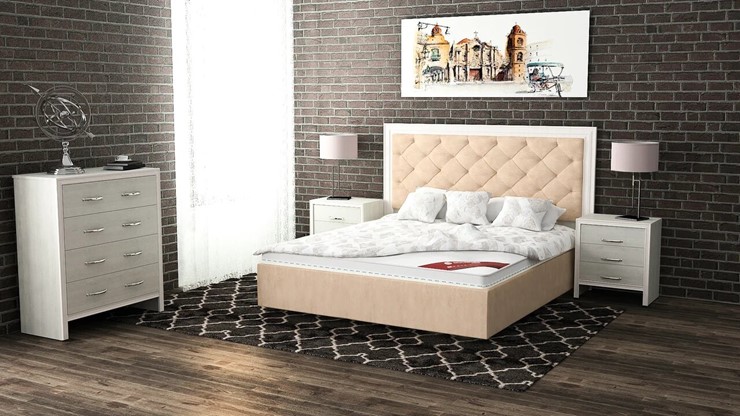 Спальная кровать Манхэттен 180х200 (с основанием), с высотой спинки - 140 см в Нижнем Новгороде - изображение 5