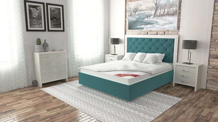 Спальная кровать Манхэттен 180х200 (с основанием), с высотой спинки - 140 см в Нижнем Новгороде - изображение 6