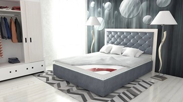 Спальная кровать Манхэттен 180х200 (с основанием), с высотой спинки - 140 см в Нижнем Новгороде - предосмотр 8