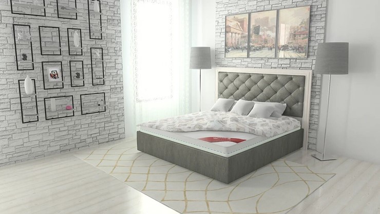Спальная кровать Манхэттен 180х200 (с основанием), с высотой спинки - 140 см в Нижнем Новгороде - изображение 1