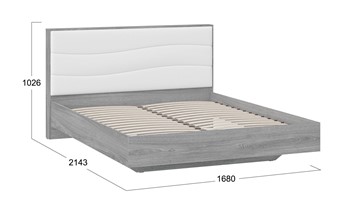 Кровать спальная Миранда тип 1 (Дуб Гамильтон/Белый глянец) в Нижнем Новгороде - предосмотр 1
