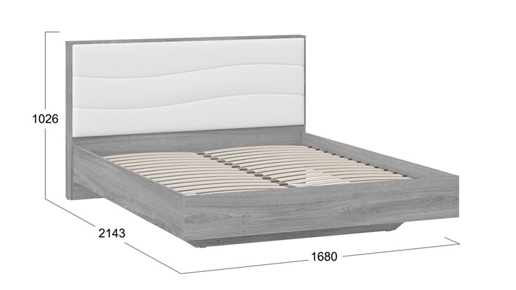 Кровать спальная Миранда тип 1 (Дуб Гамильтон/Белый глянец) в Нижнем Новгороде - изображение 1