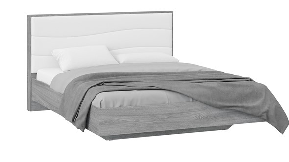 Кровать спальная Миранда тип 1 (Дуб Гамильтон/Белый глянец) в Нижнем Новгороде - изображение