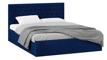 Кровать спальная с подъемным механизмом Порто (Велюр Confetti Blue) с заглушиной в Нижнем Новгороде