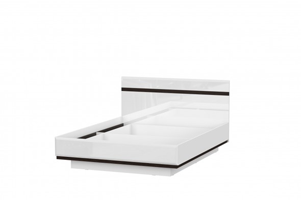 Двуспальная кровать Соло универсальная 1,6х2,0, белый/белый глянец/венге в Нижнем Новгороде - изображение