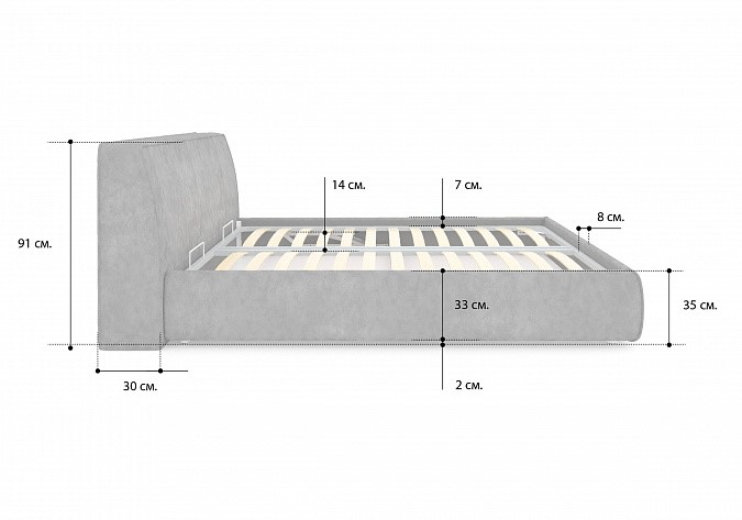Кровать с механизмом 1.5-спальная Altea 140х190 в Нижнем Новгороде - изображение 3