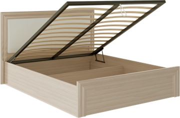Кровать с подъемным механизмом Глэдис М32 (Шимо светлый/Белый текстурный) в Нижнем Новгороде - предосмотр 1