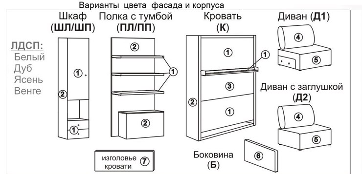 Кровать-трансформер Smart (ШЛ+К 1600), шкаф левый в Нижнем Новгороде - изображение 2