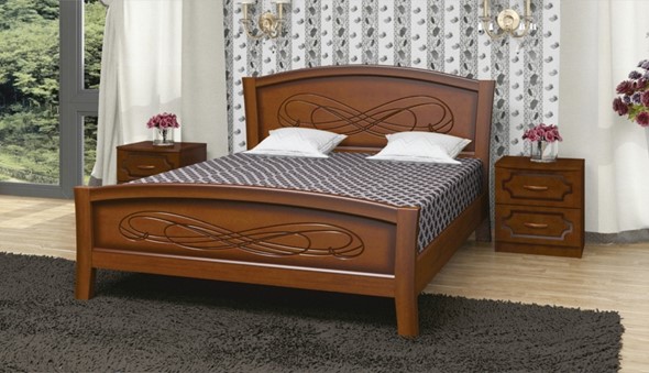 Кровать двуспальная Карина-16 (Орех) 160х200 в Нижнем Новгороде - изображение