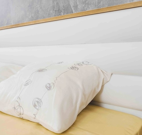 Кровать полутороспальная с механизмом Айрис 308 1400, Белый-Дуб золотистый в Нижнем Новгороде - изображение 3