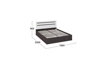 2-спальная кровать с подъемным механизмом Фьюжн ТД-260.01.04 (Белый глянец, Венге Линум) в Нижнем Новгороде - предосмотр 2