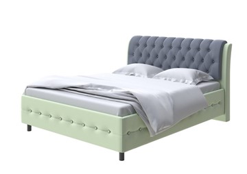 1,5-спальная кровать Como (Veda) 4 160х200, Экокожа (Зеленое яблоко/Темно-синий) в Нижнем Новгороде