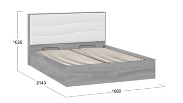 Кровать с подъемным механизмом Миранда тип 1 (Дуб Гамильтон/Белый глянец) в Нижнем Новгороде - предосмотр 1
