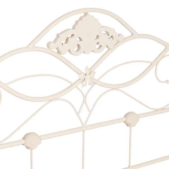 Кровать с основанием Federica (mod. AT-881) дерево гевея/металл, 160*200 (Queen bed), Белый (butter white) в Нижнем Новгороде - изображение 4