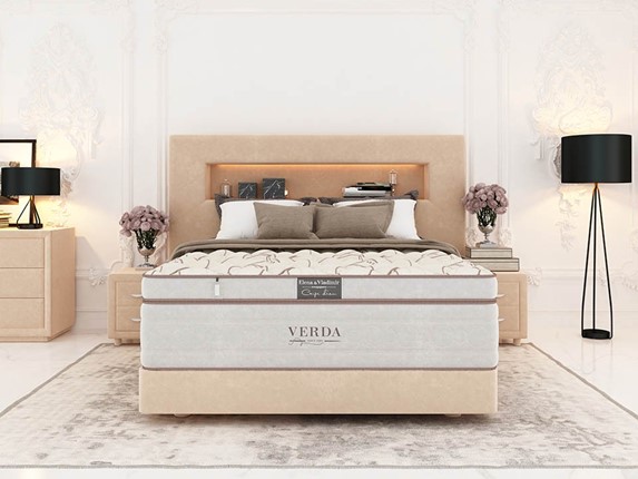 Кровать в спальню Smart Compact/Podium M 160х200, Флок (Велсофт Бежевый) в Нижнем Новгороде - изображение