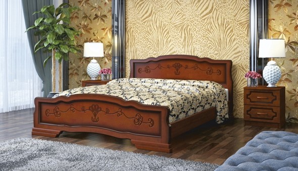 Кровать спальная Карина-6 (Орех) 180х200 в Нижнем Новгороде - изображение