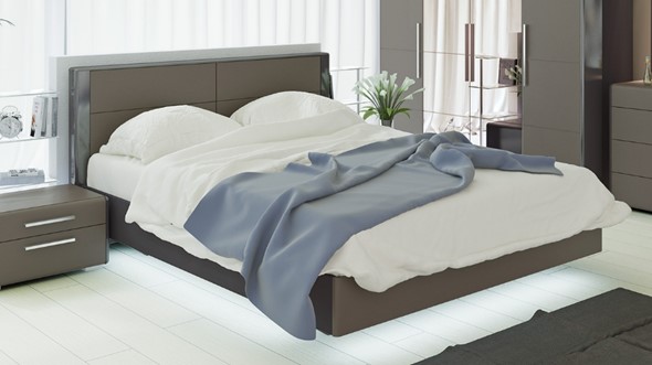 Кровать в спальню Наоми 1600, цвет Фон серый, Джут СМ-208.01.01 в Нижнем Новгороде - изображение