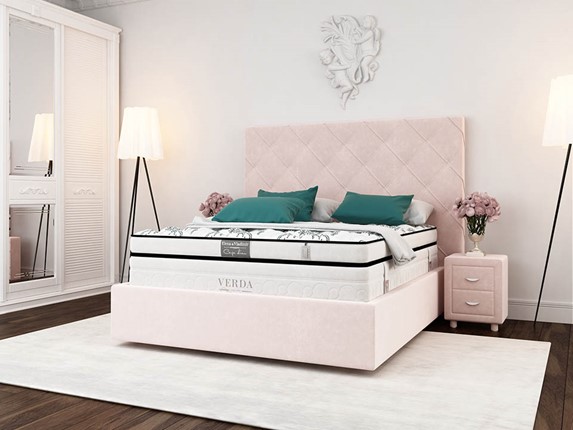 Кровать 2-спальная Style Compact/Island M 180х200, Флок (Велсофт Винтажный розовый) в Нижнем Новгороде - изображение