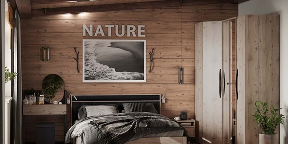 Спальный гарнитур Nature №4, Гаскон Пайн-Черный в Нижнем Новгороде - изображение