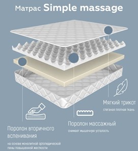 Беспружинный матрас Simple massage 20 в Нижнем Новгороде - предосмотр 4