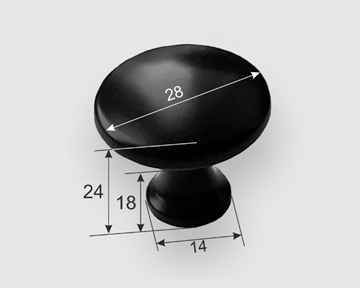 Ручка кнопка 0010 (0) Черный матовый в Нижнем Новгороде - предосмотр 1