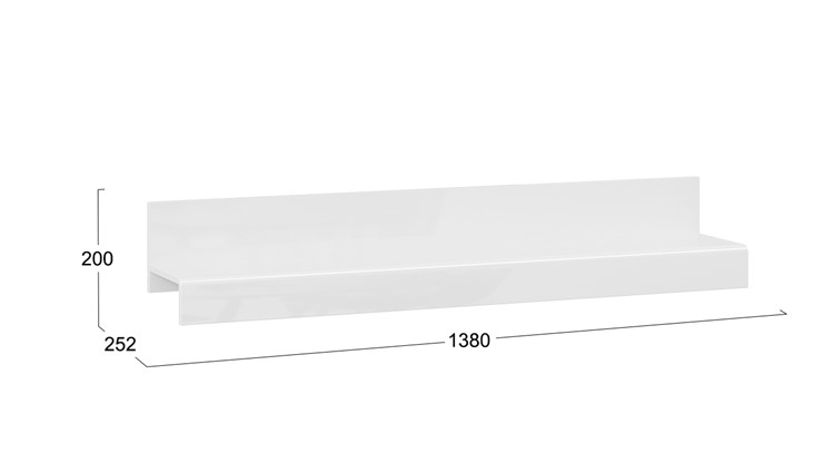 Полка настенная Фьюжн ТД-260.03.21 (Белый, Белый глянец) в Нижнем Новгороде - изображение 1