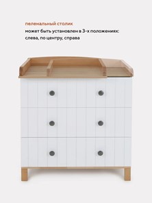 Комод для новорожденных Rant BAMBOO 84см 3 ящ. (арт.108) Cloud white в Нижнем Новгороде - предосмотр 15