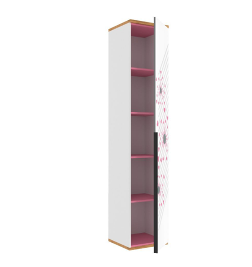 Шкаф одностворчатый Урбан 528.040, белый/розовый в Нижнем Новгороде - изображение 1