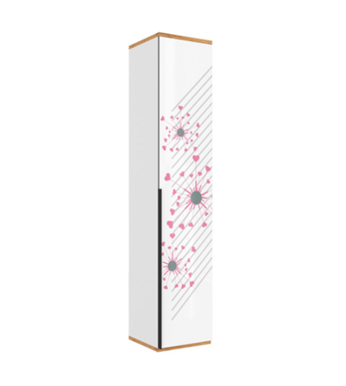 Шкаф одностворчатый Урбан 528.040, белый/розовый в Нижнем Новгороде - изображение