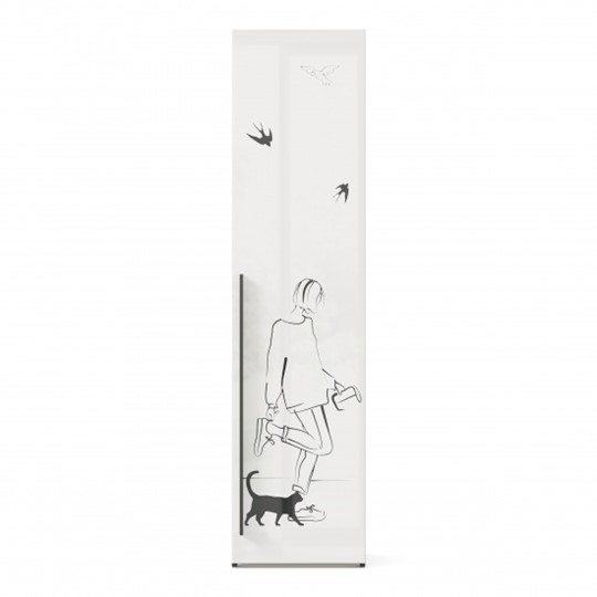 1-створчатый шкаф Джоли Тип 1 ЛД 535.010, Серый шелк в Нижнем Новгороде - изображение 1