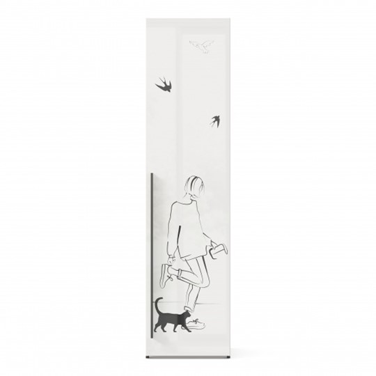 1-створчатый шкаф Джоли Тип 2 ЛД 535.020, Серый шелк в Нижнем Новгороде - изображение 1