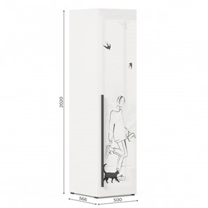 1-створчатый шкаф Джоли Тип 2 ЛД 535.020, Серый шелк в Нижнем Новгороде - предосмотр 2