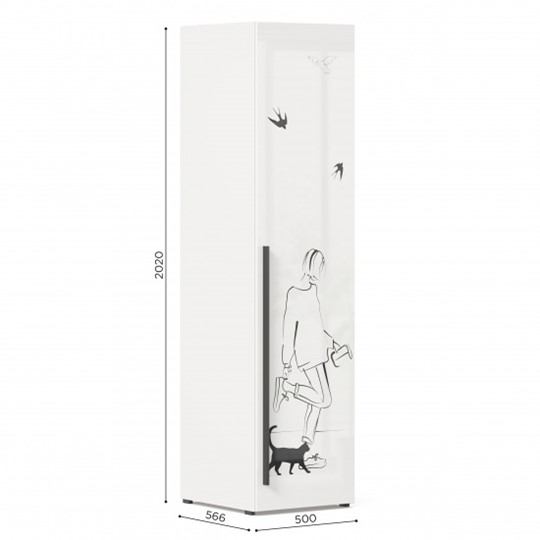1-створчатый шкаф Джоли Тип 2 ЛД 535.020, Серый шелк в Нижнем Новгороде - изображение 2