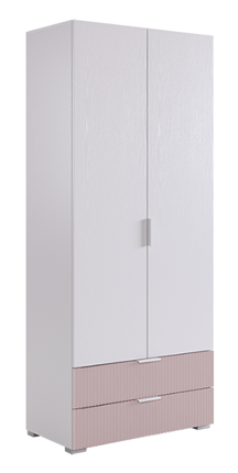 Шкаф двухдверный с ящиками Зефир 108.01 (белое дерево/пудра розовая (эмаль)) в Нижнем Новгороде - изображение
