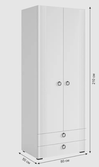 Шкаф 2-створчатый Ева 103.01 (белое дерево/белый матовый) в Нижнем Новгороде - изображение 10