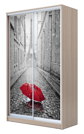 Шкаф 2-х дверный 2400х1500х420, Париж, зонтик ХИТ 24-4-15-77-02 Ясень Шимо Светлый в Нижнем Новгороде - изображение