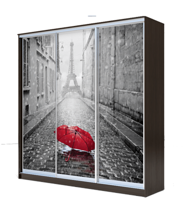 Шкаф 3-х дверный 2400х2014х420, Париж, зонтик ХИТ 24-4-20-777-02 Венге Аруба в Нижнем Новгороде - изображение