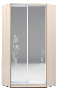 Шкаф 2200х1103, ХИТ У-22-4-66-01, цапля, 2 зеркала, дуб млечный в Нижнем Новгороде