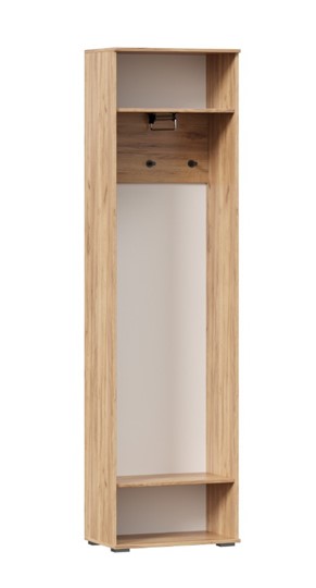 Шкаф одностворчатый Фиджи с декоративными накладками 659.300, Дуб Золотой/Белый в Нижнем Новгороде - изображение 2