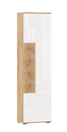 Шкаф одностворчатый Фиджи с декоративными накладками 659.300, Дуб Золотой/Белый в Нижнем Новгороде - изображение