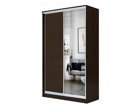 Шкаф 2-х створчатый 2300х1200х620 с одним зеркалом ХИТ 23-12/2-15 Венге Аруба в Нижнем Новгороде - изображение