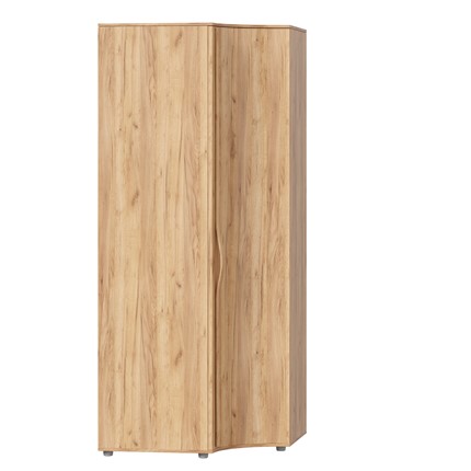 Шкаф угловой распашной с гнутой дверью Марта-2 Дуб золотой/Дуб Тортуга ЛД 406.050 в Нижнем Новгороде - изображение