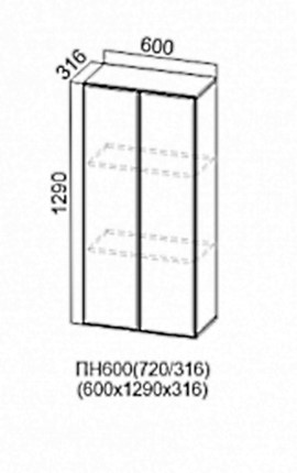 Шкаф-пенал настенный Модерн ПН600/720 (296) в Нижнем Новгороде - изображение