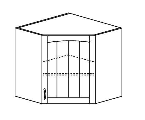 Шкаф кухонный Кантри настенный угловой 718*600*600 мм без стекла в Нижнем Новгороде - изображение