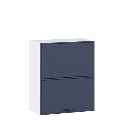 Навесной горизонтальный шкаф 600 комбинированный Индиго ЛД 298.970.000.125, Белый/Тёмно-синий в Нижнем Новгороде - изображение