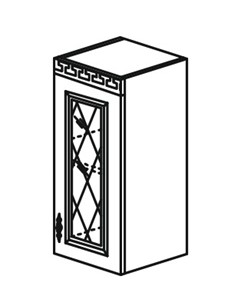 Шкаф на кухню Веста настенный однодверный с полкой со вставкой из стекла 718*500*323мм в Нижнем Новгороде - предосмотр