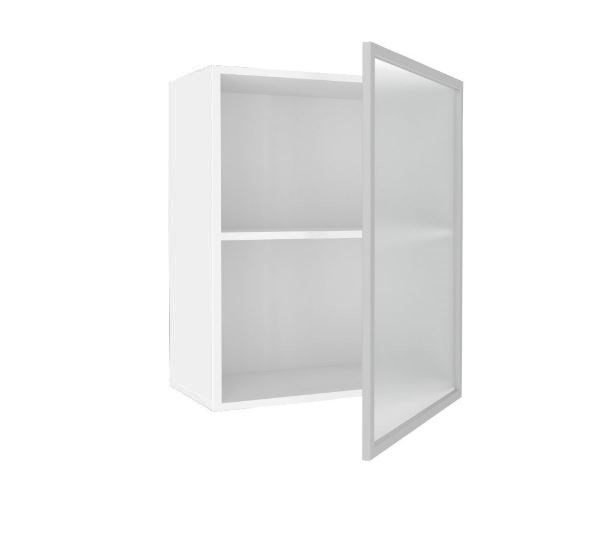 Шкаф кухонный 600, Шервуд, со стеклом правый, ЛД 281.352.000.116, белый/серый в Нижнем Новгороде - изображение 1