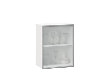 Шкаф кухонный 600, Шервуд, со стеклом правый, ЛД 281.352.000.116, белый/серый в Нижнем Новгороде