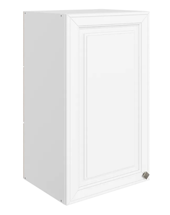 Шкаф на кухню Мишель L400 H720 (1 дв. гл.) эмаль (белый/белый) в Нижнем Новгороде - изображение